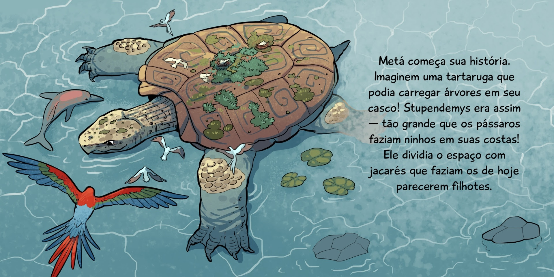 Livro infantil propõe viagem pela Amazônia pré-histórica entre ciência e saberes indígenas